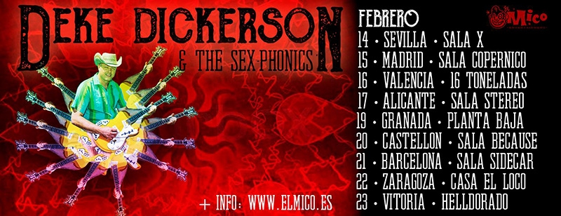 Deke Dickerson & The Sex-Phonics gira febrero 2019