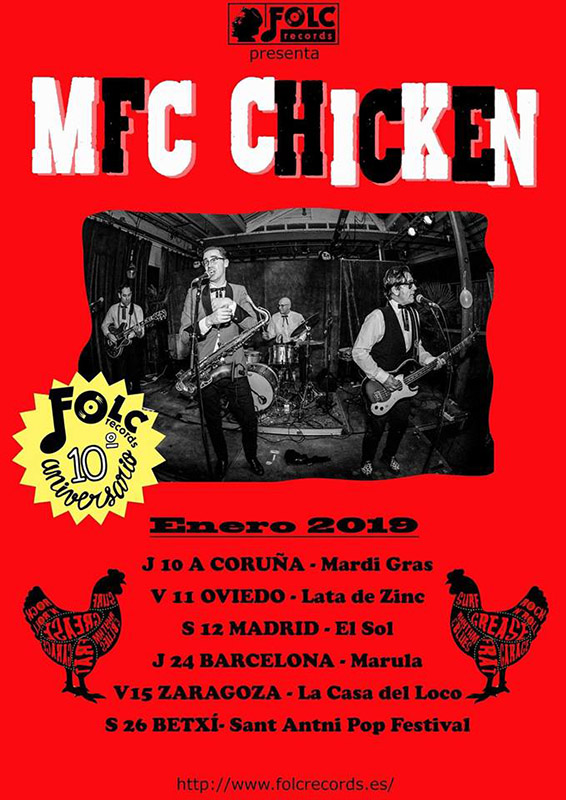 Gira 10º aniversario FOLC Records con MFC Chicken