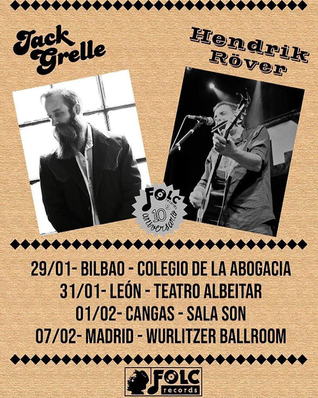 Gira española de Jack Grelle con conciertos junto con Hendrik Röver 2019