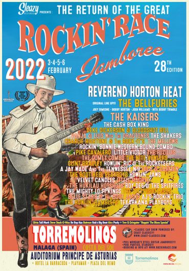 Rockin' Race Jamboree 2022 con The Bellfuries, Reverend Horton Heat, Deke Dickerson, The Cash Box King, Jay Wade...