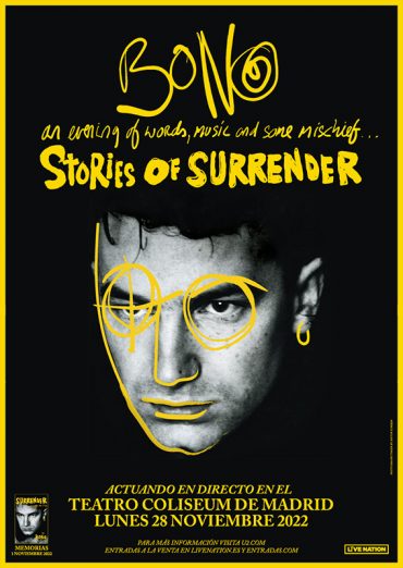 Bono presenta en Madrid Stories of Surrender, el espectáculo en el que presenta sus memorias, Surrender: 40 songs, one story