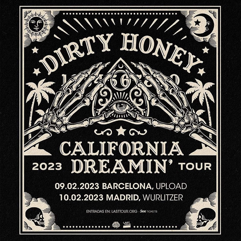 Dirty Honey en Barcelona y Madrid en febrero 2023