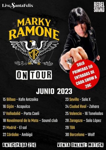 Marky Ramone Gira España 2023