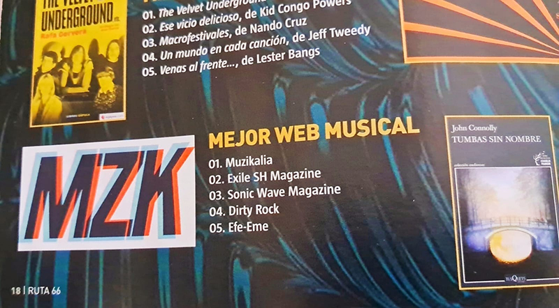 Ruta 66 mejor web musical Dirty Rock Magazine 4º puesto 2023