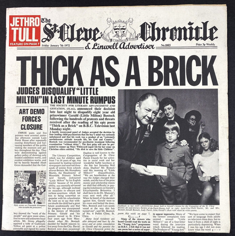 Jethro Tull - Thick As A Brick (1972) - Dirty Rock Magazine
