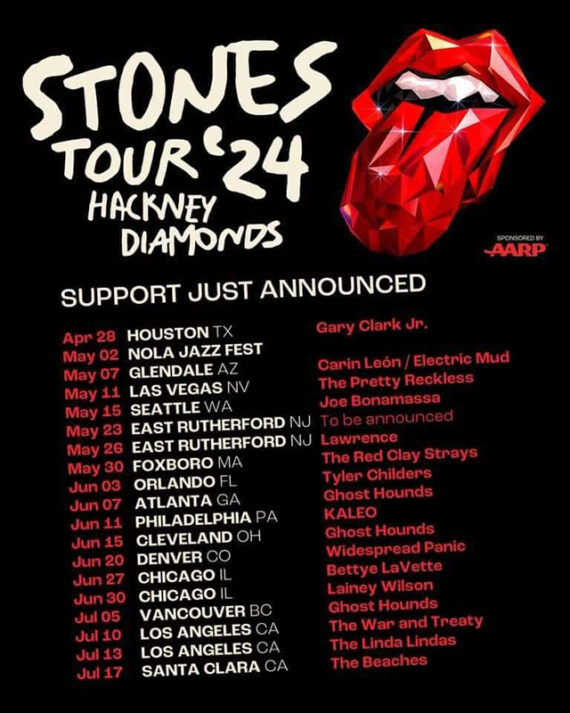 Rolling Stones teloneros US Tour 2024 Hackney Diamonds tour 2024